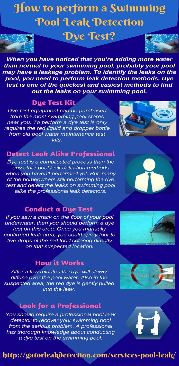 How to perform a Swimming Pool Leak Detection Dye Test? Latest Infographics